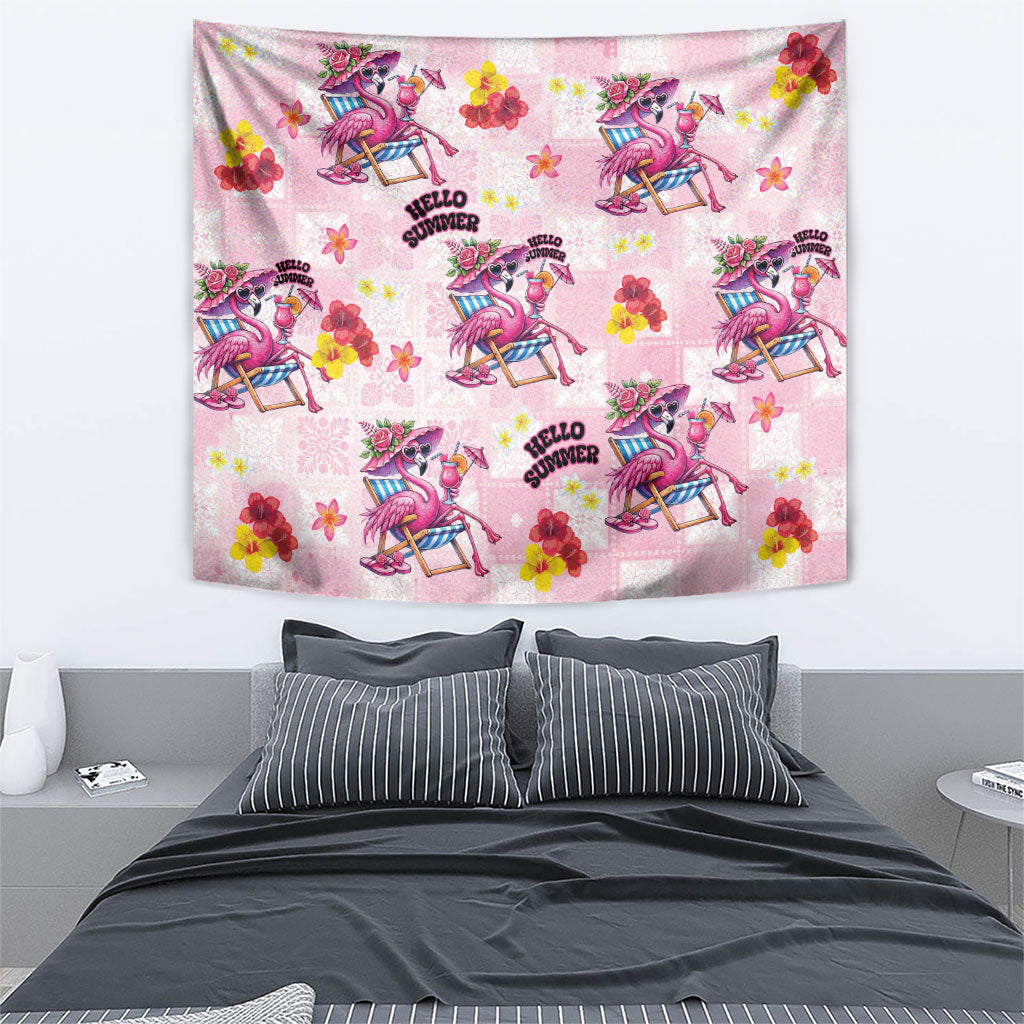 Hawaii Flamingo Hello Summer Tapestry Hawaiian Quilt Pattern