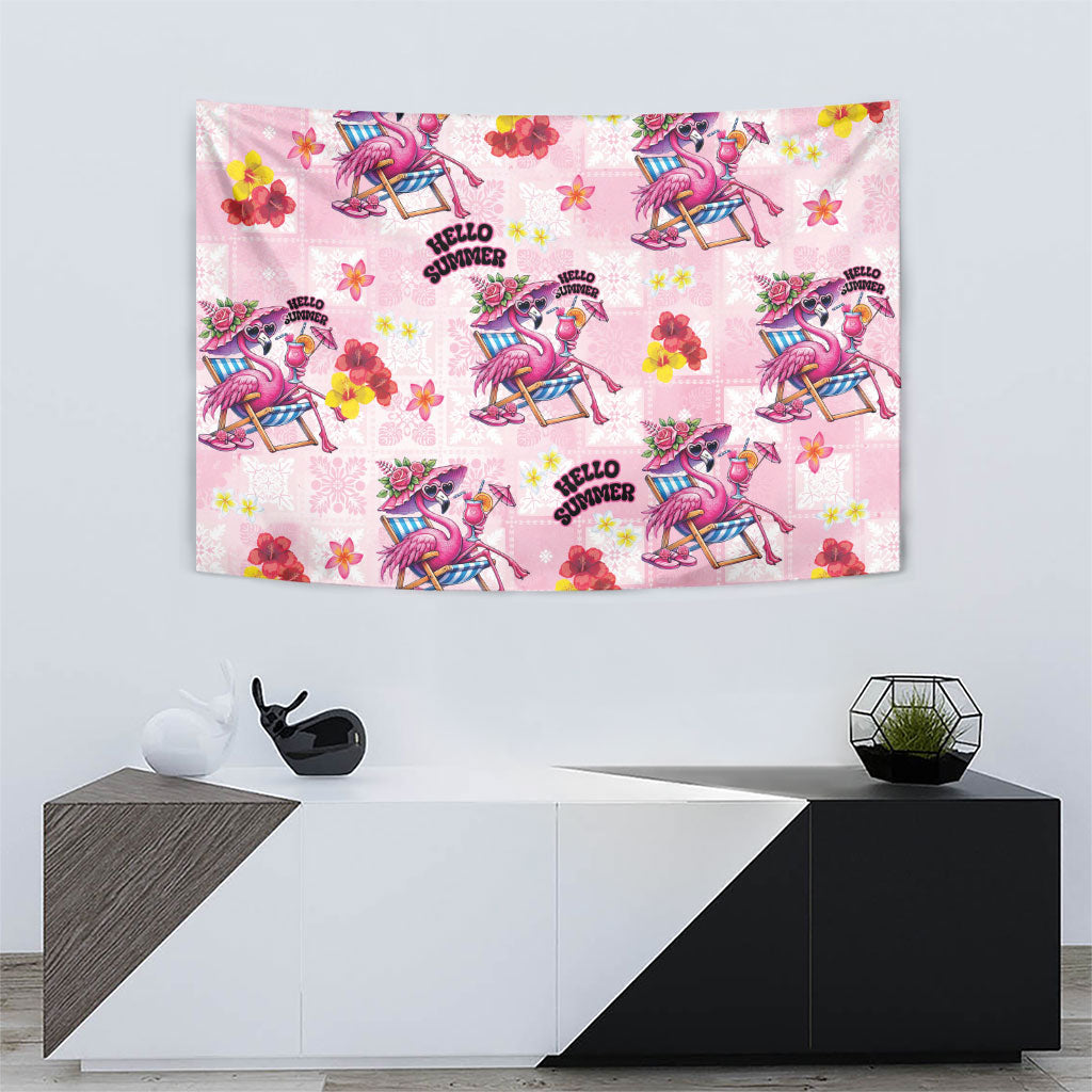 Hawaii Flamingo Hello Summer Tapestry Hawaiian Quilt Pattern