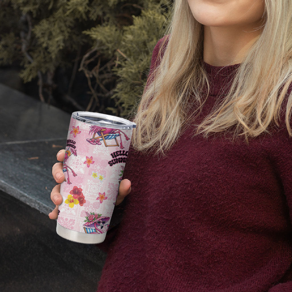 Hawaii Flamingo Hello Summer Tumbler Cup Hawaiian Quilt Pattern