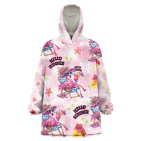 Hawaii Flamingo Hello Summer Wearable Blanket Hoodie Hawaiian Quilt Pattern