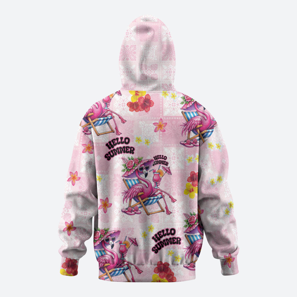 Hawaii Flamingo Hello Summer Zip Hoodie Hawaiian Quilt Pattern