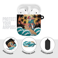 Vintage Santa Claus Surfing Summer AirPods Case Mele Kalikimaka i Iulai!
