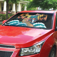Vintage Santa Claus Surfing Summer Auto Sun Shade Mele Kalikimaka i Iulai!