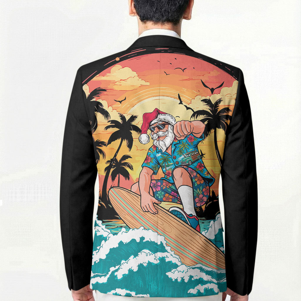 Vintage Santa Claus Surfing Summer Blazer Mele Kalikimaka i Iulai!