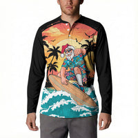 Vintage Santa Claus Surfing Summer Button Sweatshirt Mele Kalikimaka i Iulai!