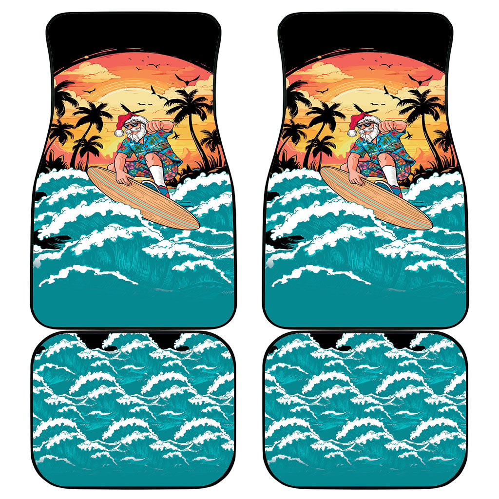 Vintage Santa Claus Surfing Summer Car Mats Mele Kalikimaka i Iulai!