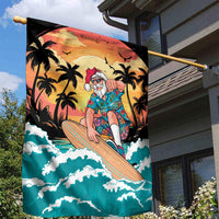 Vintage Santa Claus Surfing Summer Garden Flag Mele Kalikimaka i Iulai!