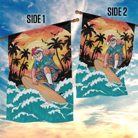Vintage Santa Claus Surfing Summer Garden Flag Mele Kalikimaka i Iulai!