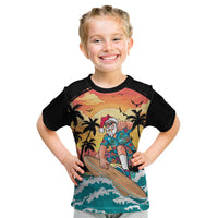 Vintage Santa Claus Surfing Summer Kid T Shirt Mele Kalikimaka i Iulai!