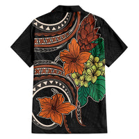 Vintage Hibiscus Pacific Floral Family Matching Off The Shoulder Long Sleeve Dress and Hawaiian Shirt LT9 - Polynesian Pride