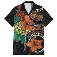 Vintage Hibiscus Pacific Floral Family Matching Tank Maxi Dress and Hawaiian Shirt
