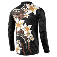 Vintage Plumeria Pacific Floral Button Sweatshirt