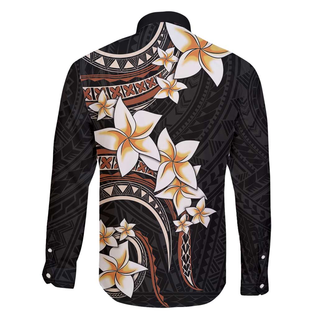 Vintage Plumeria Pacific Floral Family Matching Long Sleeve Bodycon Dress and Hawaiian Shirt LT9 - Polynesian Pride