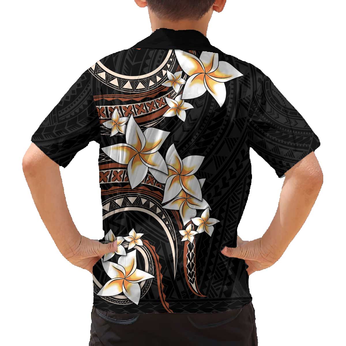 Vintage Plumeria Pacific Floral Family Matching Off Shoulder Short Dress and Hawaiian Shirt LT9 - Polynesian Pride