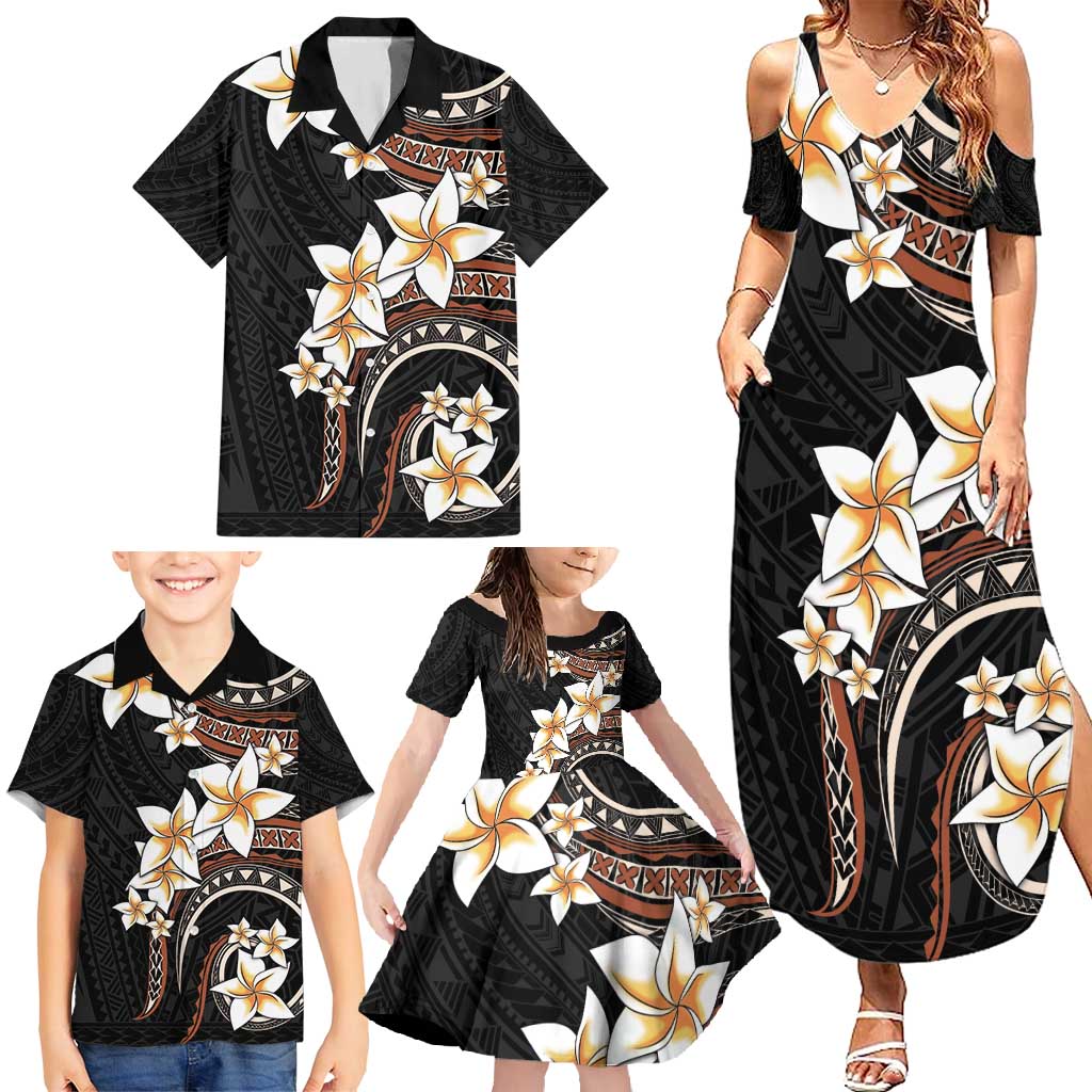 Vintage Plumeria Pacific Floral Family Matching Summer Maxi Dress and Hawaiian Shirt LT9 - Polynesian Pride