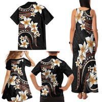 Vintage Plumeria Pacific Floral Family Matching Tank Maxi Dress and Hawaiian Shirt LT9 - Polynesian Pride