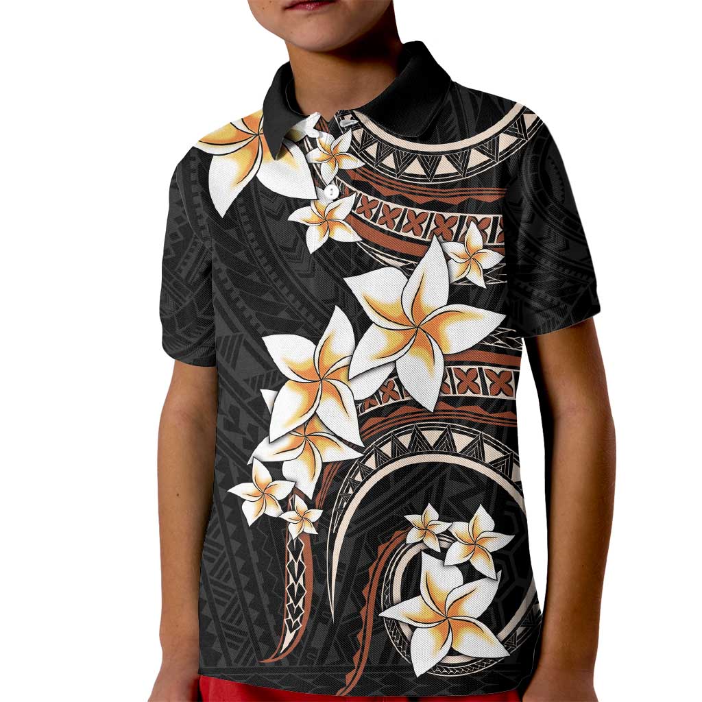Vintage Plumeria Pacific Floral Kid Polo Shirt