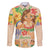 Kawaii Hula Girls Family Matching Off Shoulder Short Dress and Hawaiian Shirt Aloha Hibiscus Flowers