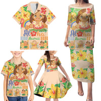 Kawaii Hula Girls Family Matching Puletasi and Hawaiian Shirt Aloha Hibiscus Flowers LT9 - Polynesian Pride