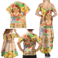 Kawaii Hula Girls Family Matching Summer Maxi Dress and Hawaiian Shirt Aloha Hibiscus Flowers LT9 - Polynesian Pride