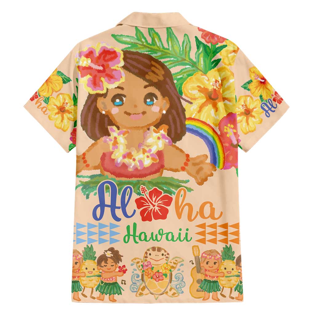 Kawaii Hula Girls Hawaiian Shirt Aloha Hibiscus Flowers