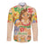 Kawaii Hula Girls Long Sleeve Button Shirt Aloha Hibiscus Flowers