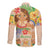 Kawaii Hula Girls Long Sleeve Button Shirt Aloha Hibiscus Flowers