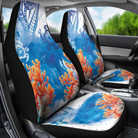 Hibiscus Turtle Tattoo Coral Reef Car Seat Cover with Polynesian Tribal LT9 - Polynesian Pride