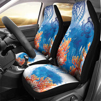 Hibiscus Turtle Tattoo Coral Reef Car Seat Cover with Polynesian Tribal LT9 - Polynesian Pride