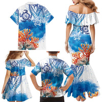 Hibiscus Turtle Tattoo Coral Reef Family Matching Mermaid Dress and Hawaiian Shirt with Polynesian Tribal LT9 - Polynesian Pride