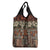 Pacific Hibiscus Tapa Tribal Vintage Grocery Bag Brown Motif