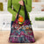 Pacific Hibiscus Tapa Tribal Vintage Grocery Bag Pink Motif