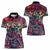 Pacific Hibiscus Tapa Tribal Vintage Women Polo Shirt Pink Motif