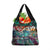 Pacific Hibiscus Tapa Tribal Vintage Grocery Bag Turquoise Motif
