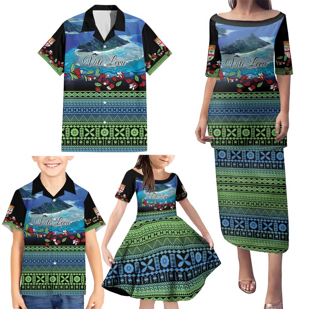 Personalised Fiji Viti Levu Family Matching Puletasi and Hawaiian Shirt Tagimoucia and Tapa Tribal Pattern LT9 - Polynesian Pride