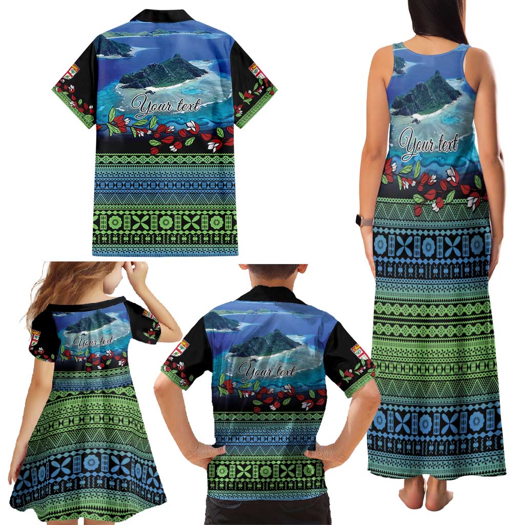 Personalised Fiji Viti Levu Family Matching Tank Maxi Dress and Hawaiian Shirt Tagimoucia and Tapa Tribal Pattern LT9 - Polynesian Pride
