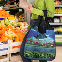 Personalised Fiji Viti Levu Grocery Bag Tagimoucia and Tapa Tribal Pattern