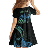 Personalised Hawaii Kure Atoll Family Matching Long Sleeve Bodycon Dress and Hawaiian Shirt Holaniku Coral Reef with Polynesian Tribal LT9 - Polynesian Pride