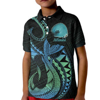 Personalised Hawaii Kure Atoll Kid Polo Shirt Holaniku Coral Reef with Polynesian Tribal