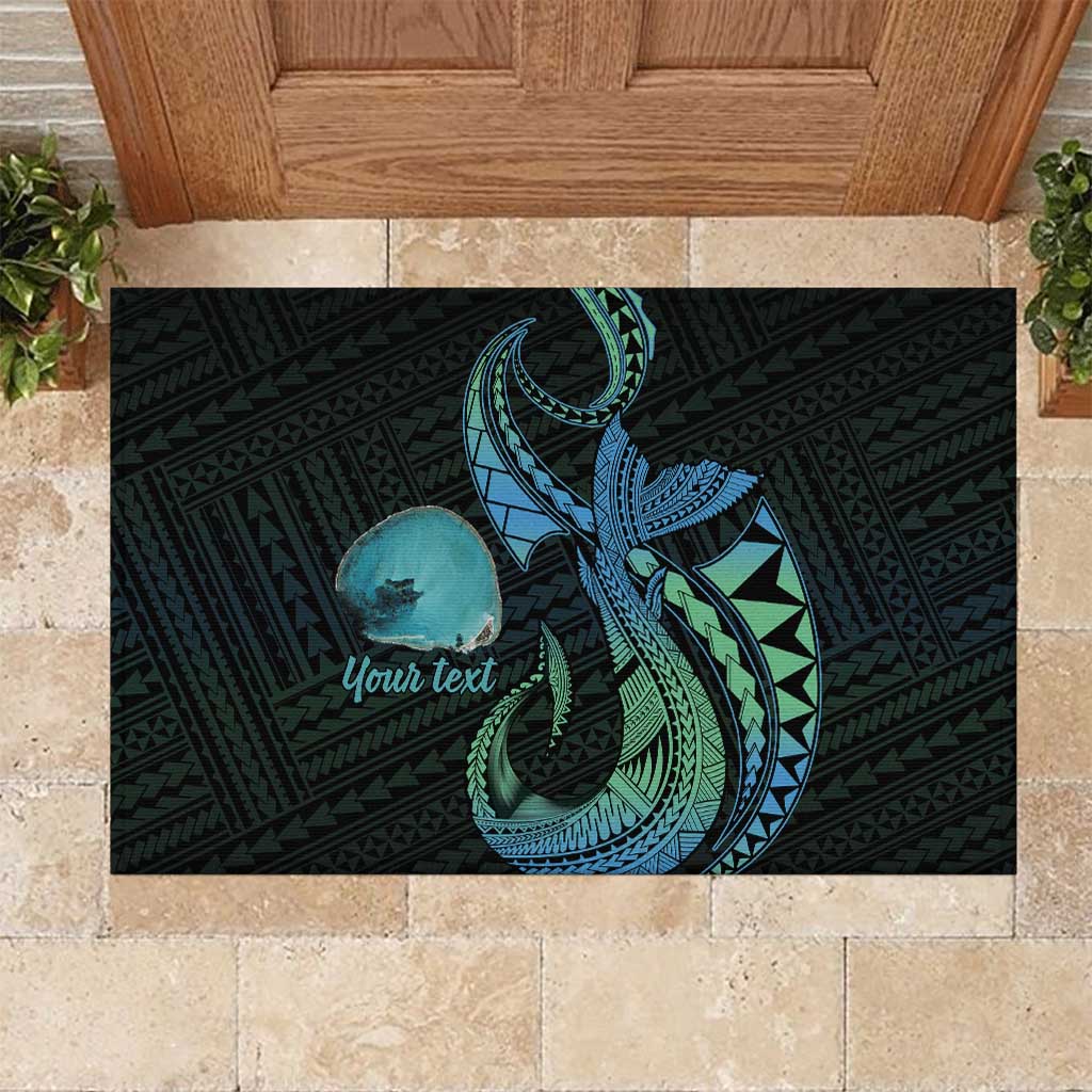 Personalised Hawaii Kure Atoll Rubber Doormat Holaniku Coral Reef with Polynesian Tribal