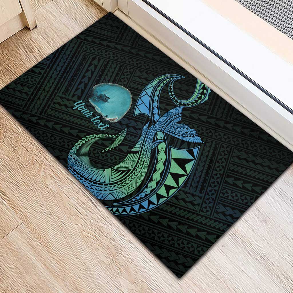 Personalised Hawaii Kure Atoll Rubber Doormat Holaniku Coral Reef with Polynesian Tribal