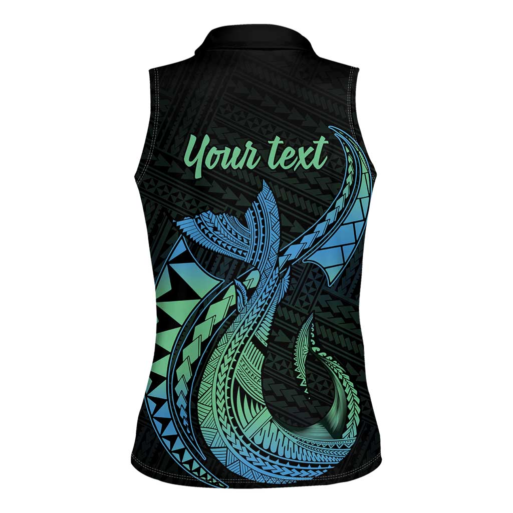 Personalised Hawaii Kure Atoll Women Sleeveless Polo Shirt Holaniku Coral Reef with Polynesian Tribal LT9 - Polynesian Pride