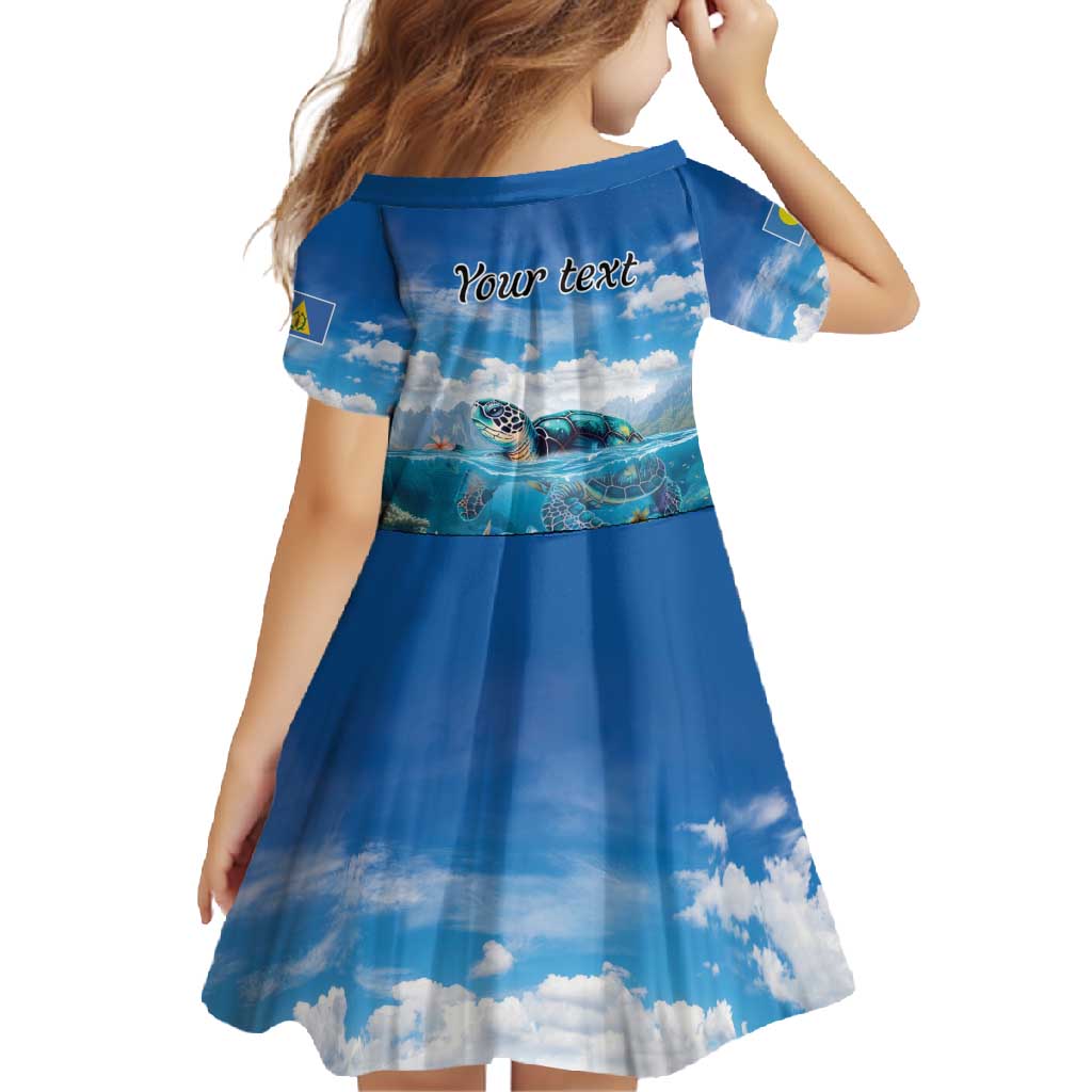 Personalised Palau Kayangel Atoll Family Matching Mermaid Dress and Hawaiian Shirt Turtle With Coral Reef Under Water LT9 - Polynesian Pride