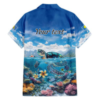 Personalised Palau Kayangel Atoll Family Matching Puletasi and Hawaiian Shirt Turtle With Coral Reef Under Water LT9 - Polynesian Pride