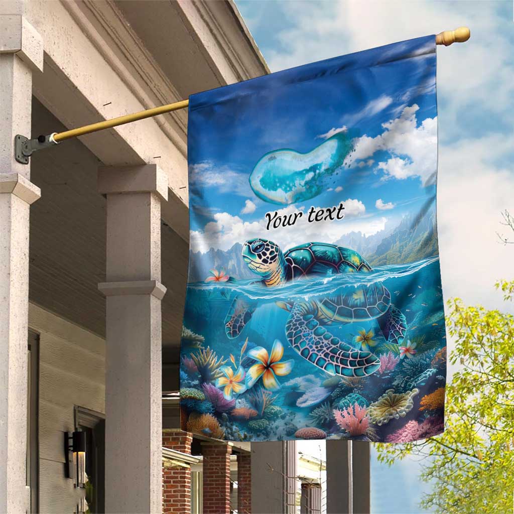 Personalised Palau Kayangel Atoll Garden Flag Turtle With Coral Reef Under Water LT9 House Flag Blue - Polynesian Pride