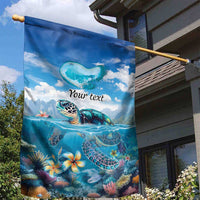 Personalised Palau Kayangel Atoll Garden Flag Turtle With Coral Reef Under Water LT9 - Polynesian Pride