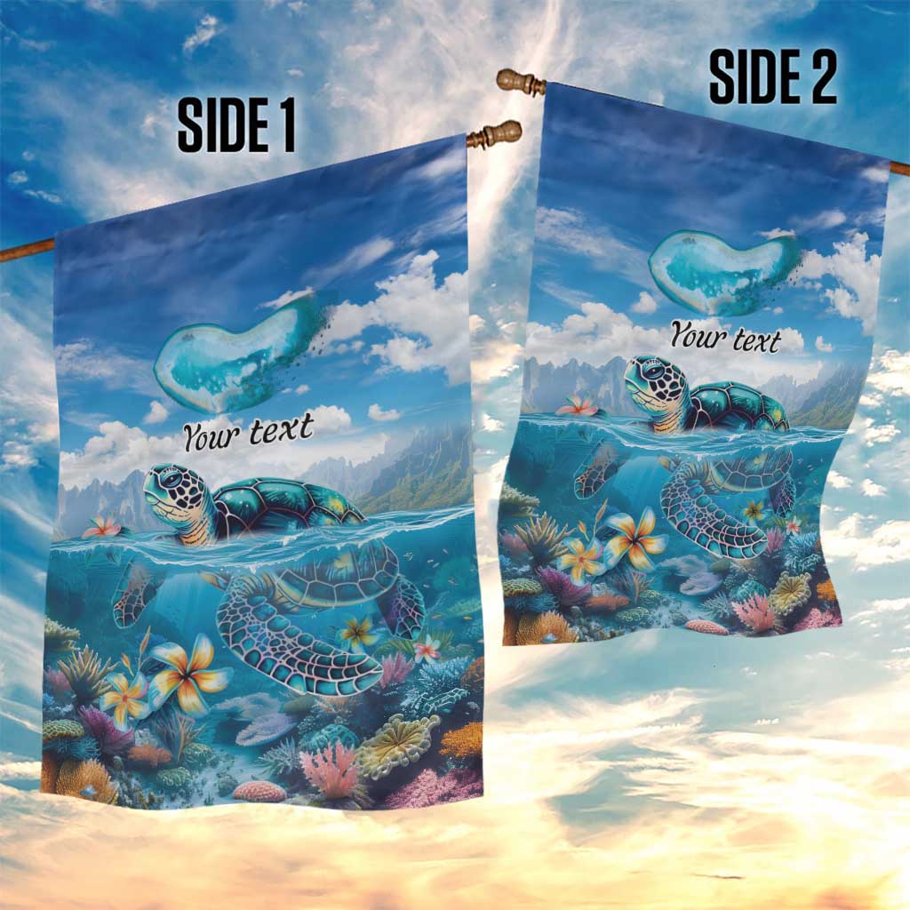 Personalised Palau Kayangel Atoll Garden Flag Turtle With Coral Reef Under Water LT9 - Polynesian Pride