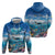 Personalised Palau Kayangel Atoll Hoodie Turtle With Coral Reef Under Water