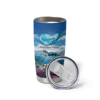 Personalised Palau Kayangel Atoll Tumbler Cup Turtle With Coral Reef Under Water LT9 - Polynesian Pride