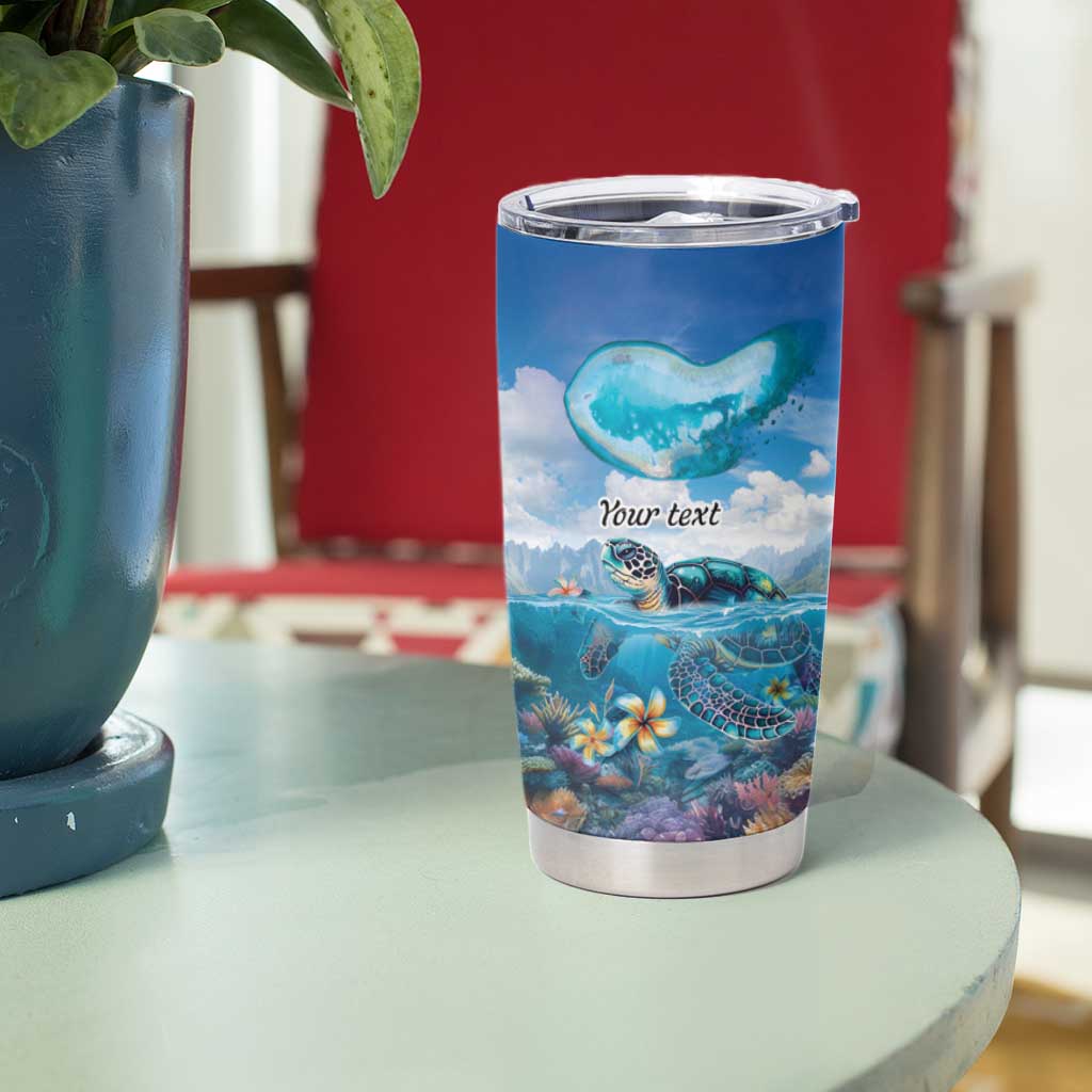 Personalised Palau Kayangel Atoll Tumbler Cup Turtle With Coral Reef Under Water LT9 - Polynesian Pride